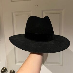 Lack Of Color Black Wide Brim Hat